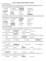 Bài tập trắc nghiệm có đáp án unit 4 caring for those in need môn tiếng anh lớp 11 | Tiếng Anh, Lớp 11 - Ôn Luyện