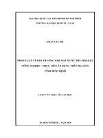 Pháp luật về bồi thường khi nhà nước thu hồi đất nông nghiệp   thực tiễn áp dụng trên địa bàn tỉnh bình định 