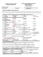 Đề thi học kì 2 có đáp án môn tiếng anh lớp 11 năm 2016 trường thpt lê hữu trác mã 167 | Tiếng Anh, Lớp 11 - Ôn Luyện