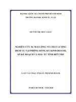Nghiên cứu sự hài lòng về chất lượng dịch vụ tại phòng đăng ký kinh doanh, sở kế hoạch và đầu tư tỉnh bến tre 
