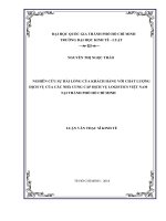 Nghiên cứu sự hài lòng của khách hàng với chất lượng dịch vụ của các nhà cung cấp dịch vụ logistics việt nam tại thành phố hồ chí minh 