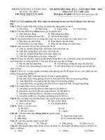 Đề thi học kì 1 môn Vật lí 7 năm 2020-2021 có đáp án - Trường THCS Tây Sơn