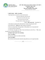 Đề thi KSCL môn Ngữ văn 8 năm 2020-2021 có đáp án - Trường THCS Chu Mạnh Trinh