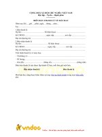 Mẫu biên bản thanh lý vé máy bay