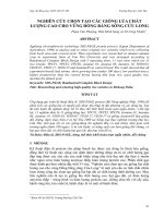 NGHIÊN CỨU CHỌN TẠO CÁC GIỐNG LÚA CHẤT LƯỢNG CAO CHO VÙNG ĐỒNG BẰNG SÔNG CỬU LONG