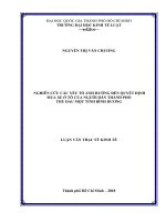Nghiên cứu các yếu tố ảnh hưởng đến quyết định mua xe ô tô của người dân thành phố thủ dầu một tỉnh bình dương 