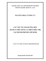 Các yếu tố ảnh hưởng đến hành vi tiêu dùng cà phê ở siêu thị tại thành phố hồ chí minh 