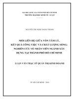 Mối liên hệ giữa vốn tâm lý, kết quả công việc và chất lượng sống nghiên cứu về nhân viên ngành xây dựng tại thành phố hồ chí minh 
