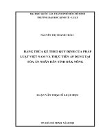 Hàng thửa kế theo quy định của pháp luật việt nam, và thực tiễn áp dụng tại tòa án nhân dân tỉnh đắk nông 