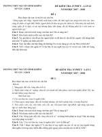 Đề kiểm tra 15 phút môn ngữ văn lớp 11 năm 2017 trường thpt nguyễn bỉnh khiêm | Ngữ văn, Lớp 11 - Ôn Luyện