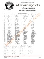 Đề cương, Đề thi học kì 1 Tiếng Anh 11 trắc nghiệm, nghe viết