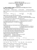 Đề thi học kì 1 môn Vật lí 9 năm 2020-2021 có đáp án - Trường THCS Tây Sơn