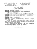 Đề kiểm tra học kỳ I_Năm học 2011-2012 Môn Vật lý 6.doc