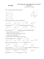 Đề thi minh họa kỳ thi thpt quốc gia có đáp án môn toán năm 2017 mã 5 | Toán học, Đề thi đại học - Ôn Luyện