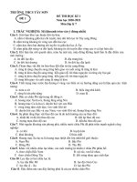 Đề thi học kì 1 môn Địa lí 7 năm 2020-2021 có đáp án - Trường THCS Tây Sơn