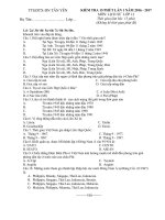 Đề kiểm tra 15 phút môn lịch sử lớp 11 năm 2016 trung tâm giáo dục thường xuyên tân yên lần 1 | Lớp 11, Lịch sử - Ôn Luyện