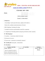 Tải Giáo án tiếng Anh lớp 8 Tuần 14 sách mới - Giáo án điện tử môn tiếng Anh 8 theo tuần