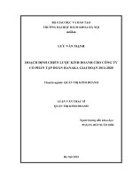 Hoạch định chiến lược kinh doanh cho công ty cổ phần tập đoàn hanaka giai đoạn 2014 2020  