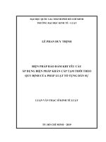 Biện pháp bảo đảm khi yêu cầu áp dụng biện pháp khẩn cấp tạm thời theo quy định của pháp luật tố tụng dân sự 