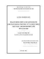 Hoạch định chiến lược kinh doanh cho ngân hàng tmcp đầu tư và phát triển việt nam – chi nhánh phúc yên đến năm 2020  