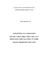 Ảnh hưởng của stress đến kết quả thực hiện công việc của kiểm toán viên tại công ty TNHH grant thornton việt nam 