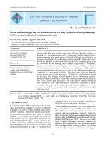 Factors influencing group work of students in learning English as a foreign language (EFL): A case study at a Vietnamese university