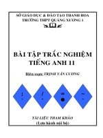 Bài tập trắc nghiệm môn tiếng anh lớp 11 của giáo viên trịnh văn cương | Tiếng Anh, Lớp 11 - Ôn Luyện
