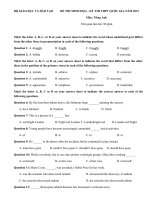 Tải Đề thi minh họa và đáp án kỳ thi THPT Quốc gia năm 2017 môn Tiếng Anh Lần 3 - Đề thi mẫu môn Tiếng Anh THPT Quốc gia 2017