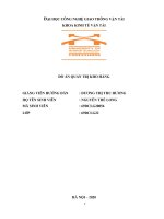 ĐỒ ÁN QUẢN TRỊ KHO HÀNG