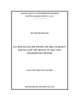 Xác định giá đất bồi thường, hỗ trợ, tái định cư khi nhà nước thu hồi đất từ thực tiễn thành phố hồ chí minh 