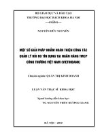 Một số giải pháp nhằm hoàn thiện công tác quản lý rủi ro tín dụng tại ngân hàng tmcp công thương việt nam (vietinbank) 