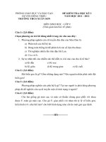 Đề kiểm tra học kỳ I_Năm học 2011-2012 Môn Sinh học 9.doc