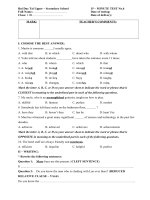 Đề kiểm tra 15 phút môn tiếng anh lớp 11 của giáo viên bui duc tai lần 6 | Tiếng Anh, Lớp 11 - Ôn Luyện