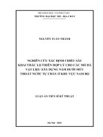 Nghiên cứu xác định chiều sâu khai thác lộ thiên hợp lý cho các mỏ đá vật liệu xây dựng nằm dưới mức thoát nước tự chảy ở khu vực nam bộ 