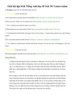 Tải Giải bài tập SGK Tiếng Anh lớp 10 Unit 10: Conservation - Để học tốt Tiếng Anh lớp 10 Unit 10