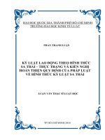 Kỷ luật lao động theo hình thức sa thải   thực trạng và kiến nghị hoàn thiện quy định pháp luật về hình thức kỷ luật sa thải 