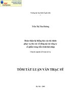 Hoàn thiện hệ thống báo cáo tài chính phục vụ cho các cổ đông tại các công ty cổ phần trong tiến trình hội nhập