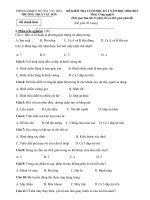 Đề thi học kì 1 môn Công nghệ 8 năm 2020-2021 có đáp án - Trường THCS Tây Sơn