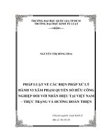 Pháp luật về các biện pháp xử lý hành vi xâm phạm quyền sở hữu công nghiệp đối với nhãn hiệu tại việt nam   thực trạng và hướng hoàn thiện 