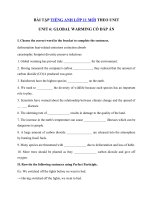 Tải Bài tập Unit 6 lớp 11 Global warming - Tiếng Anh Unit 6 lớp 11 Global Warming| Bài tập tiếng Anh 11 Unit 6 có đáp án
