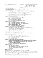Đề thi học kì 1 môn Công nghệ 6 năm 2020-2021 có đáp án - Trường PTDTNT THCS Bình Liêu