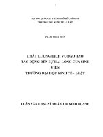 Chất lượng dịch vụ đào tạo tác động đến sự hài lòng của sinh viên trường đại học kinh tế   luật 