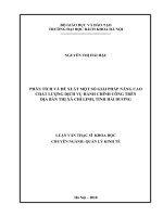 Phân tích và đề xuất một số giải pháp nâng cao chất lượng dịch vụ hành chính công trên địa bàn thị xã chí linh, tỉnh hải dương 