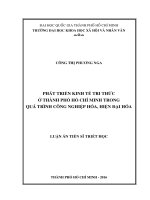 Phát triển kinh tế tri thức ở thành phố hồ chí minh trong quá trình công nghiệp hóa, hiện đại hóa 