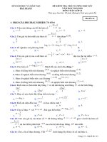 Đề thi HK1 Toán 12 năm học 2019 – 2020 sở GDĐT Bắc Giang | Toán học, Lớp 12 - Ôn Luyện