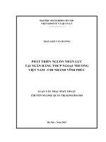 Phát triển nguồn nhân lực tại ngân hàng tmcp ngoại thương việt nam   chi nhánh vĩnh phúc 
