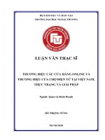 Luận văn Thạc sĩ Quản trị kinh doanh: Thương hiệu các cửa hàng online và thương hiệu của chợ điện tử tại Việt Nam, thực trạng và giải pháp