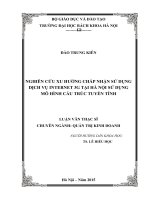 Nghiên cứu xu hướng chấp nhận sử dụng dịch vụ internet 3g tại hà nội sử dụng mô hình cấu trúc tuyến tính 