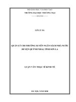 quản lý chi thường xuyên ngân sách nhà nước huyện quỳnh nhai, tỉnh sơn la 