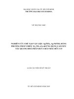 Nghiên cứu chế tạo vật liệu agtio2, ag nitio2 bằng phương pháp chiếu xạ tia co 60 ứng dụng làm xúc tác quang hóa phân hủy chất màu hữu cơ 